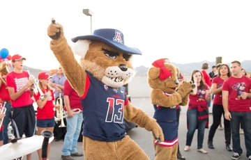 Wilbur and Wilma with Univ. of AZ marching band