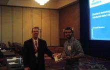 Rajesh Balachandran, pictured right, won Best Student Presentation at the 2014 SEMATECH Conference in Austin, TX.
